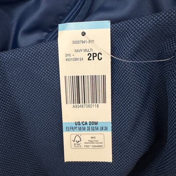 NWT Le Suit 2 PC Women's Skirt Suit Blue Indigo Plus Size 20W - Picture 8 of 11